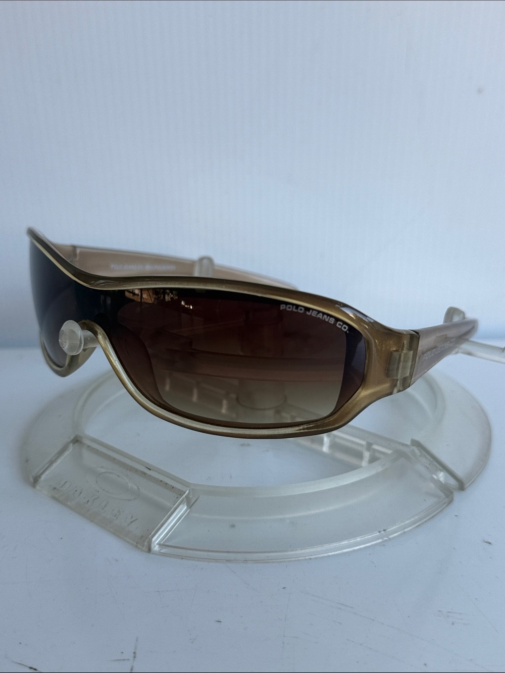 NEW POLO JEANS CO BY RALPH LAUREN MINIMAL SUNGLASSES GOLD NEW WITHOUT BOX